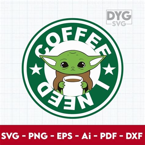 Grogu With Coffee Cup Svg - Etsy Australia