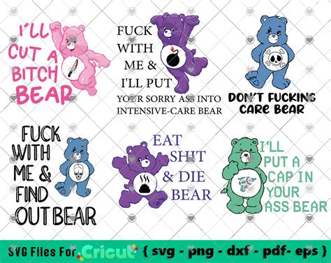 Evil Care Bears Svg Funny Care Bears SVG Bundle Funny Quotes - Etsy