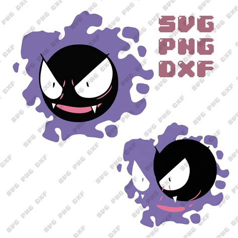 Gastly Pokemon SVG PNG DXF Svg Layered By Color for Cricut | Etsy