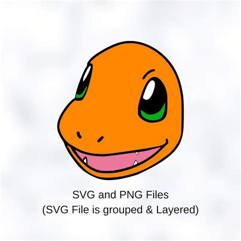 Charmander Face SVG Pokemon svg Grouped SVG Layered SVG | Etsy