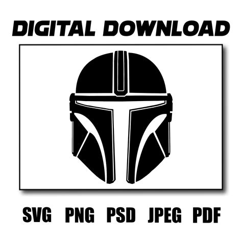 Mandalorian Helmet SVG Digital Download SVG PNG Star - Etsy España