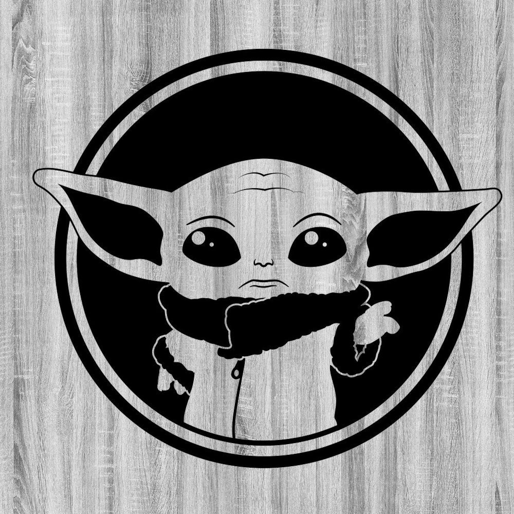 Baby Yoda SVG Mandalorian Star Wars DXF EPS PNG Silhouette Cricut