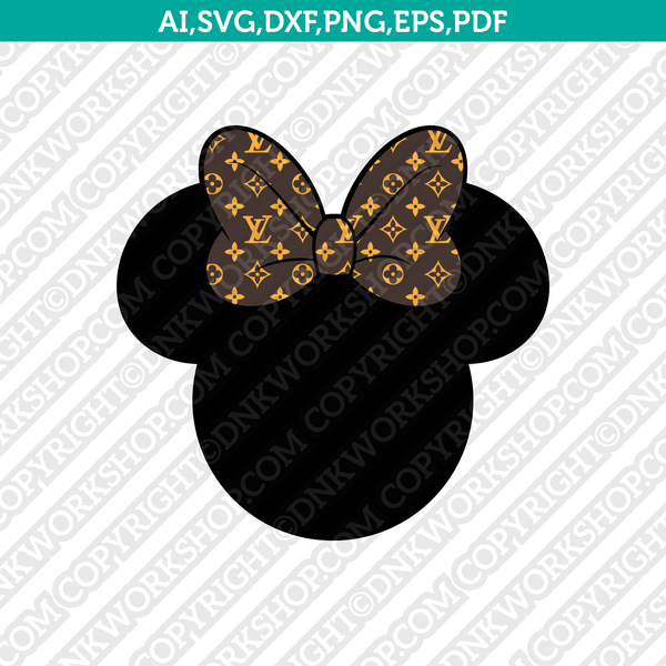 Minnie Mouse Designer LOUIS VUITTON Pattern SVG Sticker Decal Silhouette Cameo Cricut Cut File Clipart Eps Png Vector