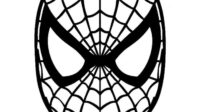 Outlined Spiderman Face Vinyl Decal Sticker 16112