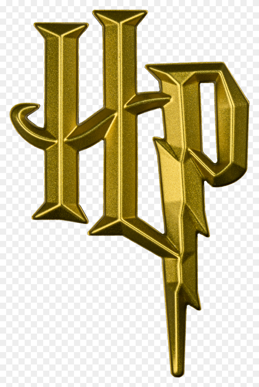 harry potter logo gold chrome premium emblem popcultcha fan 851042