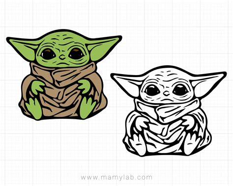 Baby Yoda Svg Star Wars The Mandalorian svg, Little Jedi Yoda, Mandalo