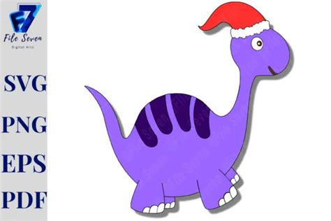 Christmas Dinosaur SVG - Free SVG Cut Files