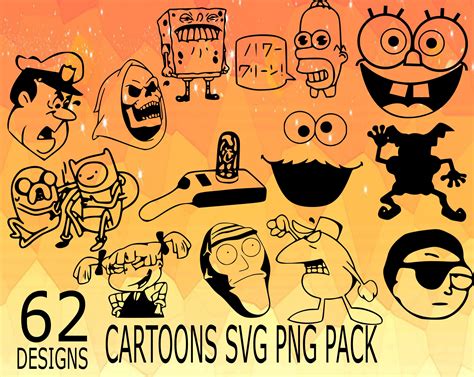 Cartoons Various Cartoon Characters SVG PNG Design Bundle | Etsy India