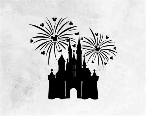 Disney Castle Svg Disney Castle Fireworks Svg Mickey Mouse Etsy