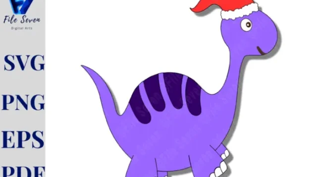 Christmas Dinosaur svg