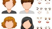 human characters with different faces vector