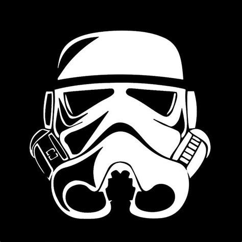 Stormtrooper Helmet Silhouette Vinyl Sticker Car Decal (6" BLACK