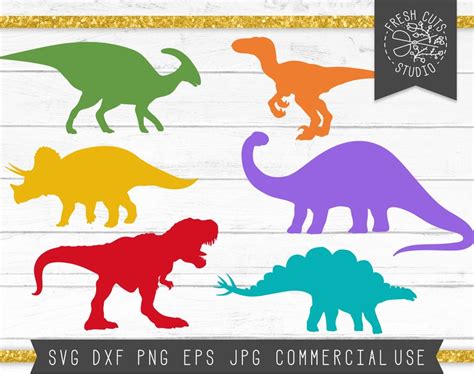 Dinosaur SVG Cut Files for Cricut and Silhouette Eps Png Jpg | Etsy