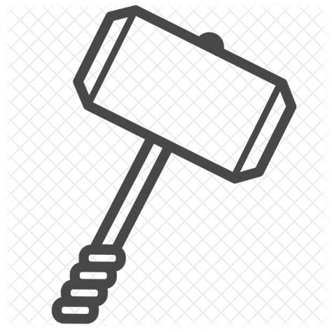 Thor Hammer Icon - Download in Line Style