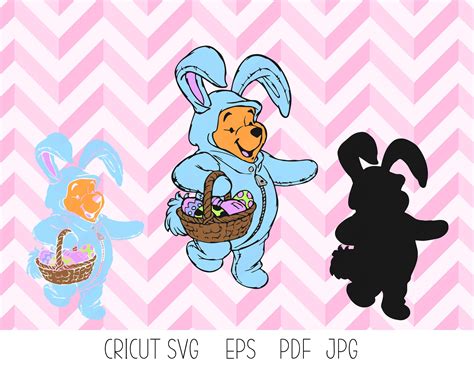 Winnie The Pooh Easter Bunny Cricut SVG epspdfjpeg files | Etsy