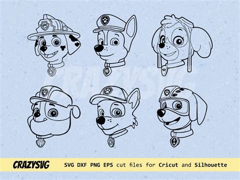 Paw Patrol Faces Bundle SVG Clipart | Vectorency