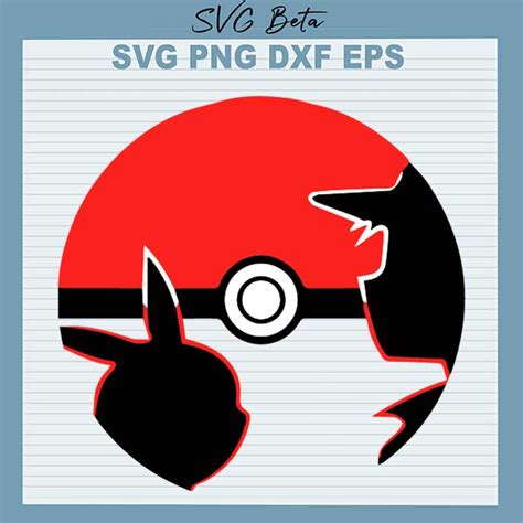 Pokemon Ball SVG, Pokemon Pikachu SVG PNG DXF Cut File