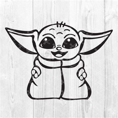 The Child Baby Yoda SVG Free DXF PNG - Star Wars SVG