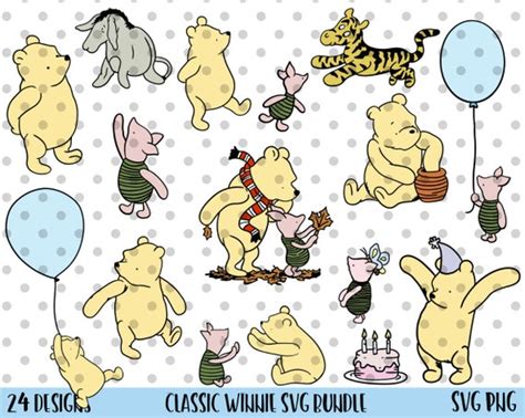 24pcs LAYERED classic winnie the pooh svg classic winnie | Etsy