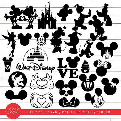 Disney svg Disney Clipart Disney bundle Disney Silhouette | Etsy