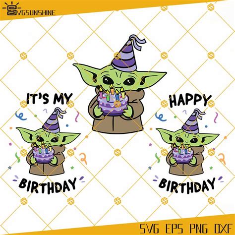 Baby Yoda SVG, It's My Birthday SVG, Happy Birthday SVG, Baby Yoda SVG