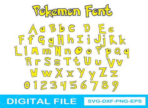 Pokemon Font Bundle SVG Pikachu Font Svg Pokemon Alphabet | Etsy