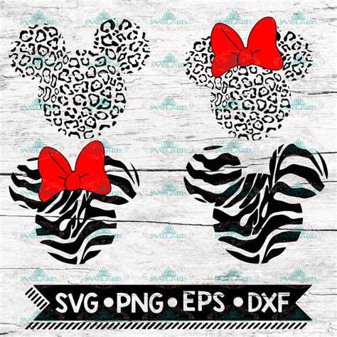 Mickey Mouse SVG Leopard, Mickey SVG Leopard, Minnie Mouse SVG Leopard