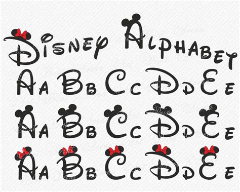 Disney SVG Font Disney Alphabet SVG Ears svg Minnie font | Etsy