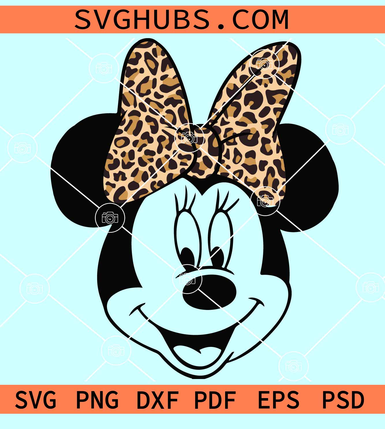 Minnie Leopard Print Bow SVG